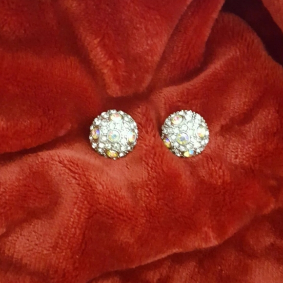 VINTAGE Crystal Earrings Pierced - Picture 2 of 4